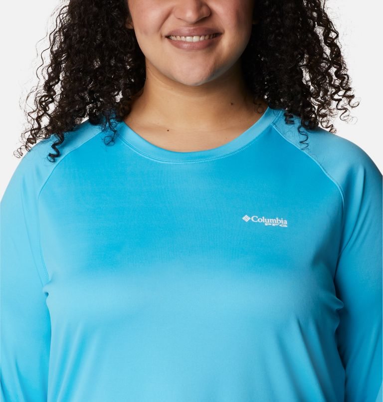 Women's Columbia PFG Tidal Tee II Long Sleeve Sweatshirts Turquoise | Plus Size CA-G4568